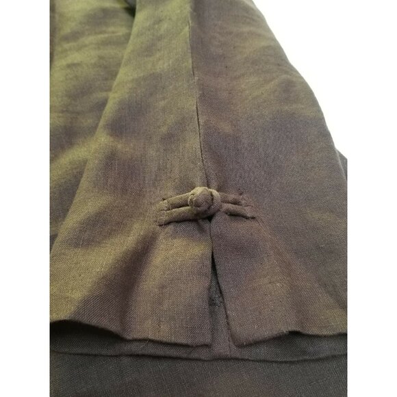 Tori Richard Honolulu Women Linen Embroidered Midi Dress Size 2 Brown Casual - Picture 7 of 8